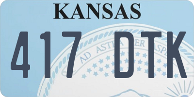 KS license plate 417DTK