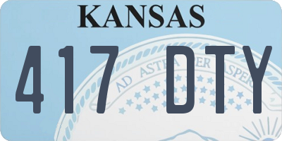 KS license plate 417DTY