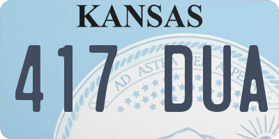 KS license plate 417DUA