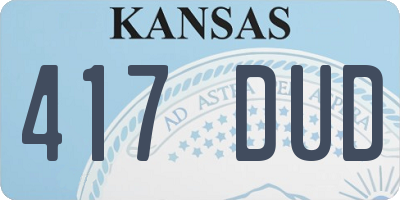 KS license plate 417DUD
