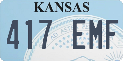 KS license plate 417EMF