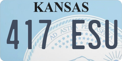 KS license plate 417ESU