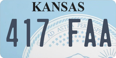 KS license plate 417FAA