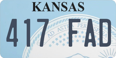 KS license plate 417FAD