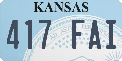 KS license plate 417FAI