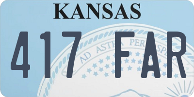 KS license plate 417FAR