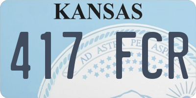 KS license plate 417FCR
