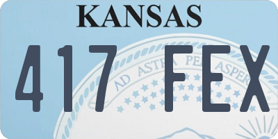 KS license plate 417FEX