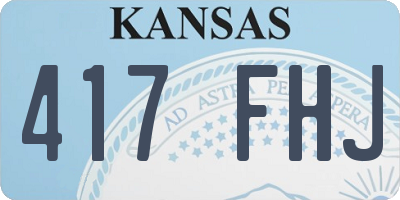 KS license plate 417FHJ