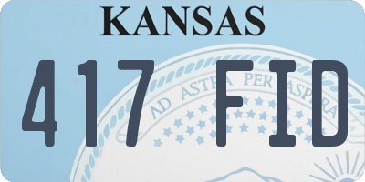 KS license plate 417FID