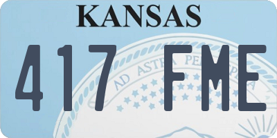 KS license plate 417FME