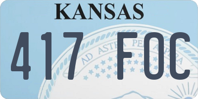 KS license plate 417FOC