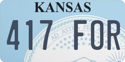 KS license plate 417FOR