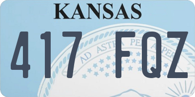 KS license plate 417FQZ