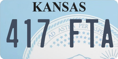 KS license plate 417FTA