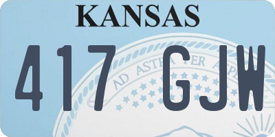 KS license plate 417GJW