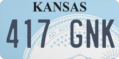 KS license plate 417GNK