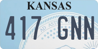 KS license plate 417GNN