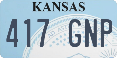 KS license plate 417GNP