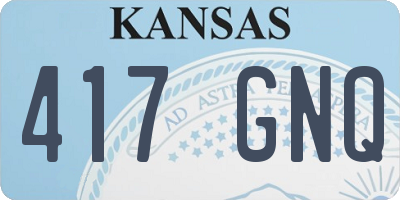 KS license plate 417GNQ