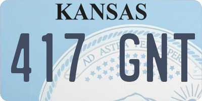 KS license plate 417GNT
