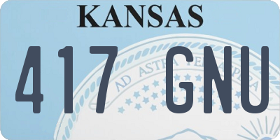 KS license plate 417GNU