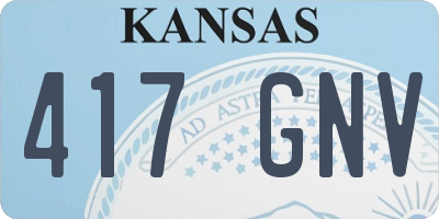 KS license plate 417GNV
