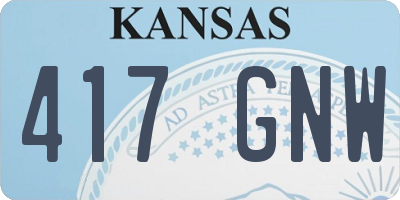 KS license plate 417GNW