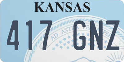 KS license plate 417GNZ