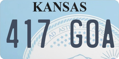 KS license plate 417GOA