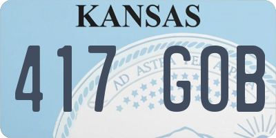 KS license plate 417GOB