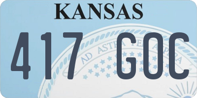 KS license plate 417GOC