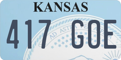 KS license plate 417GOE