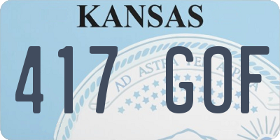KS license plate 417GOF