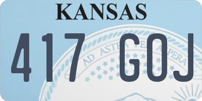 KS license plate 417GOJ
