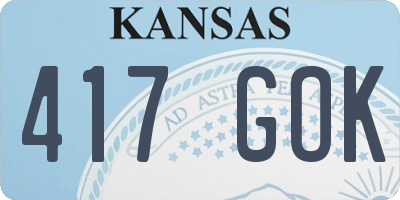 KS license plate 417GOK