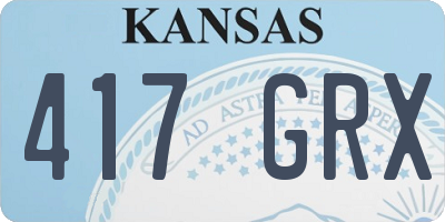 KS license plate 417GRX