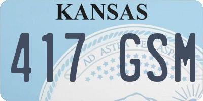 KS license plate 417GSM