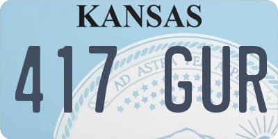 KS license plate 417GUR