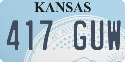 KS license plate 417GUW