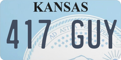 KS license plate 417GUY