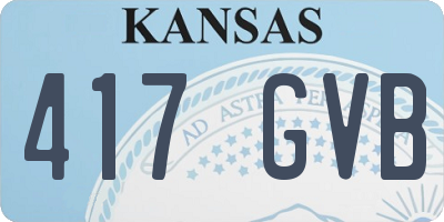 KS license plate 417GVB