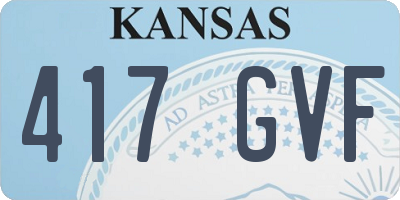 KS license plate 417GVF