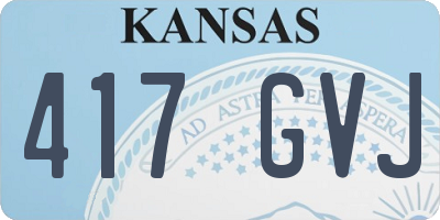 KS license plate 417GVJ