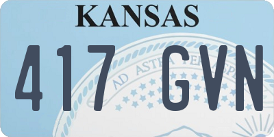 KS license plate 417GVN