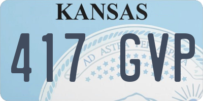 KS license plate 417GVP
