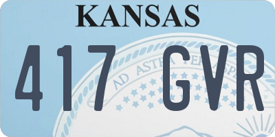 KS license plate 417GVR
