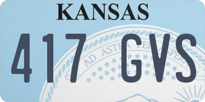 KS license plate 417GVS