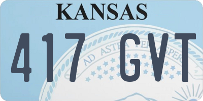 KS license plate 417GVT