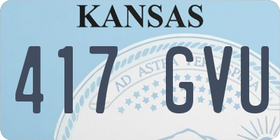 KS license plate 417GVU